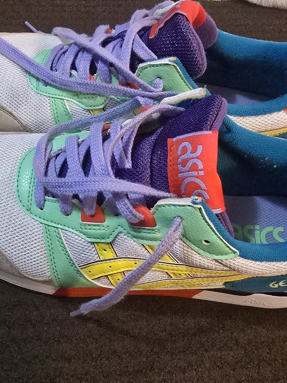 ASICS (Unisex ) Green, Lavender & Yellow Colorblock Sneakers